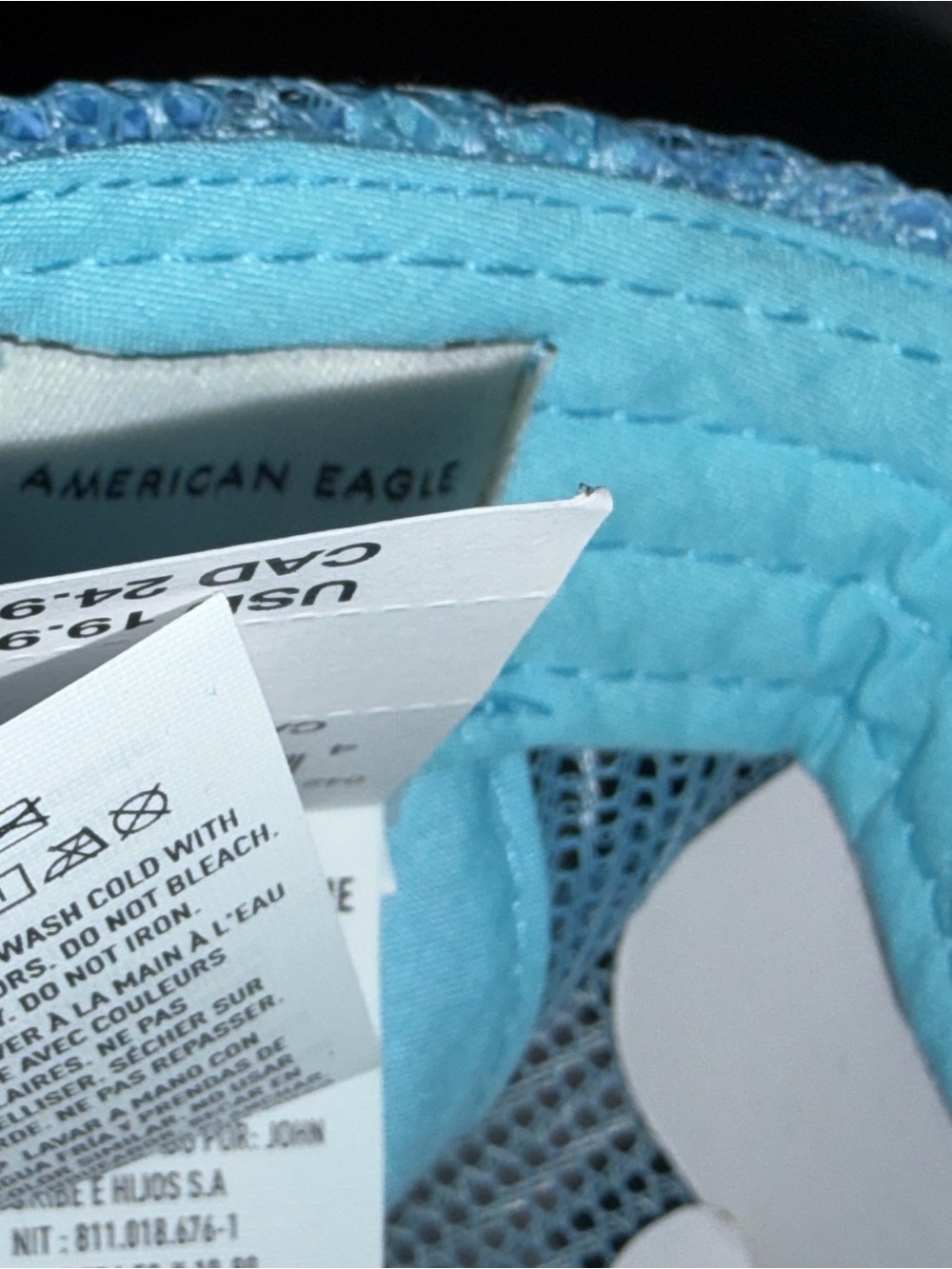 American Eagle Outfitters Blue & Cream Trucker Hat with Retro Graphic - Picture 3 of 4